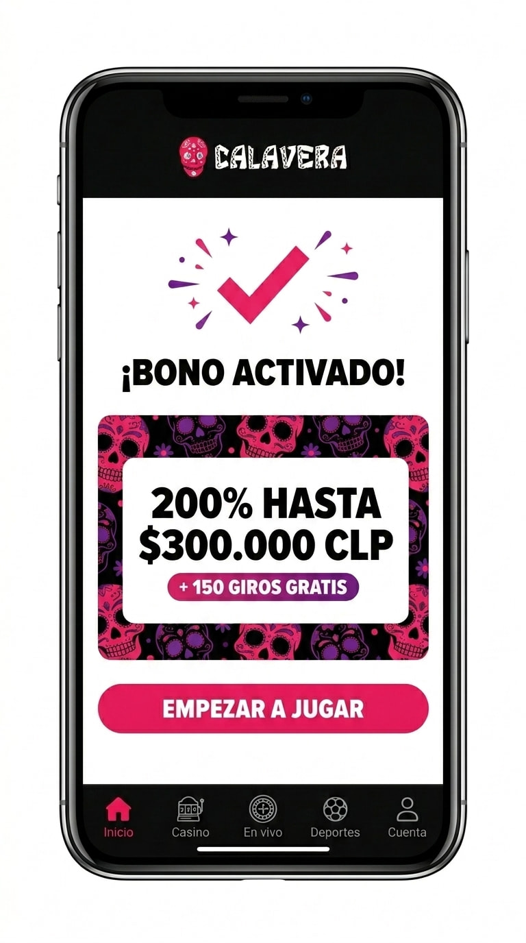 Confirmación de activación del bono de bienvenida 200% de Calavera