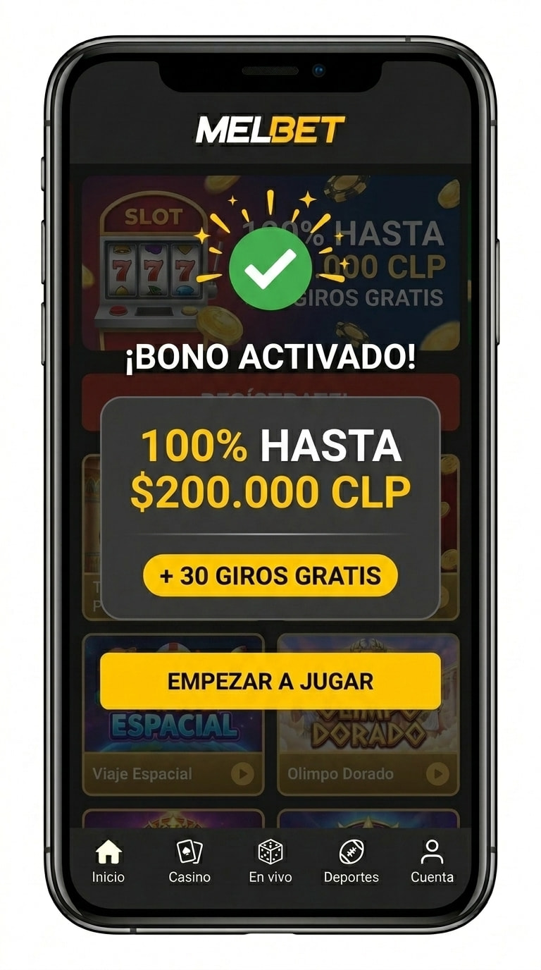 Confirmación de activación del bono de bienvenida 100% de Melbet